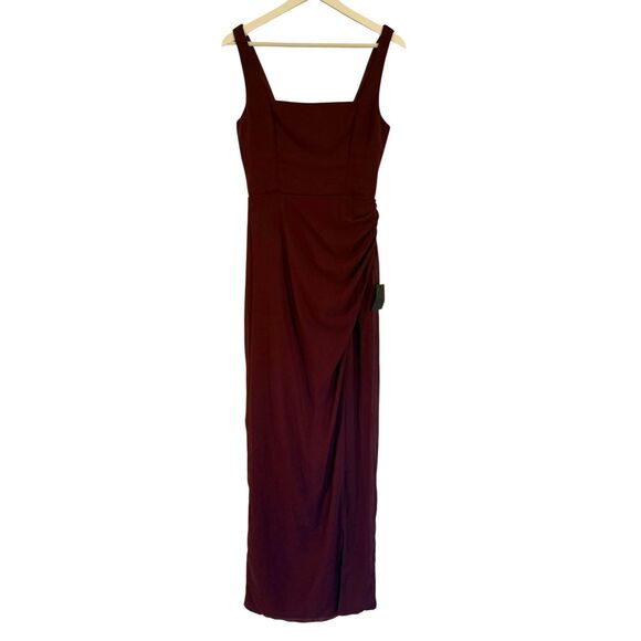 Lulus NWT glamorous disposition burgundy ruched maxi dress small - Picture 13 of 15